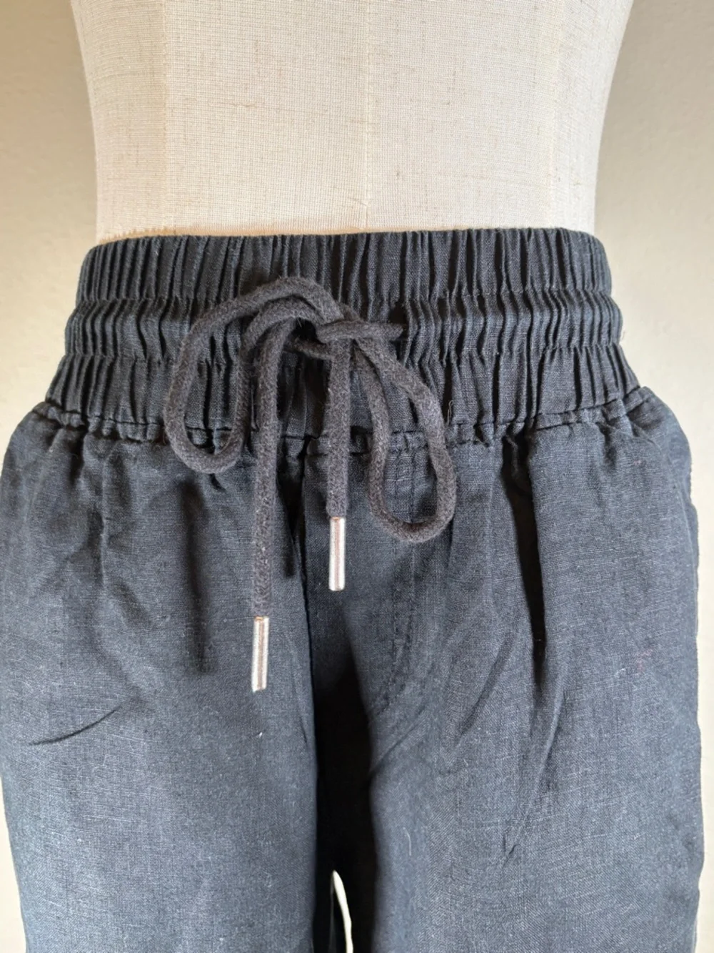 Quince Black 100% European Linen Wide-Leg Pants Size Small - Picture 5 of 9